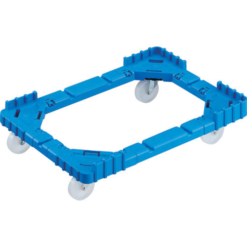 TRUSCO OC Dolly for 50L containers, nylon wheels, 4 free-moving wheels, no guard on one side, blue, OCD-50BN-B, 1 unit