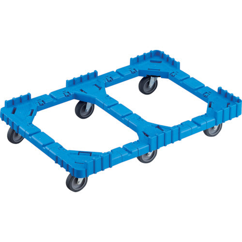 ＴＲＵＳＣＯ　ＯＣドーリー　７５Ｌオリコン用　エラストマー車輪　６輪自在　片側ガード無し　ブルー　OCD-75B-B　1 台