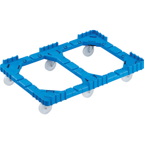 ＴＲＵＳＣＯ　ＯＣドーリー　７５Ｌオリコン用　ナイロン車輪　６輪自在　片側ガード無し　ブルー　OCD-75BN-B　1 台