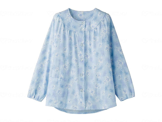 Care Fashion Gentle Pajama Top (One-touch Tape) Sax S