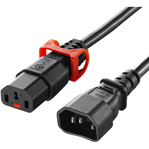 ＳＡＮＷＡ　抜け防止ロック式電源コード　ロックプラス（３ｍ）　APW15-C14C13LP-30　1 本