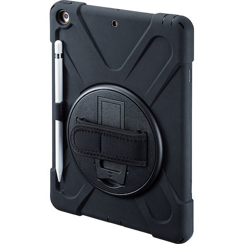 ＳＡＮＷＡ　ｉＰａｄ　１０．２インチ　耐衝撃ケース（ハンドル、スタンド、ショルダーベルト付き）　PDA-IPAD1617BK　1 個