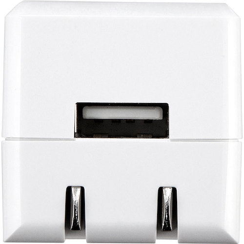 SANWA Cube-type USB Charger (1A, High Durability Type, White) ACA-IP70W 1 unit