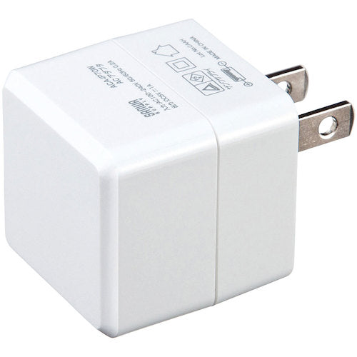 SANWA Cube-type USB Charger (1A, High Durability Type, White) ACA-IP70W 1 unit