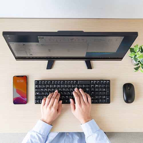 SANWA Wireless keyboard with mouse SKB-WL34SETBK 1 unit