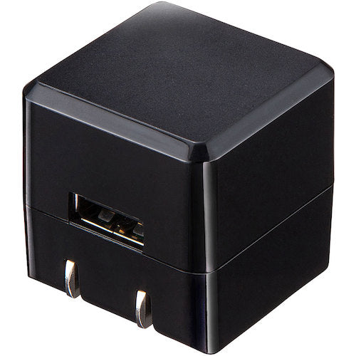 ＳＡＮＷＡ　キューブ型ＵＳＢ充電器（１Ａ・高耐久タイプ・ブラック）　ACA-IP70BK　1 台