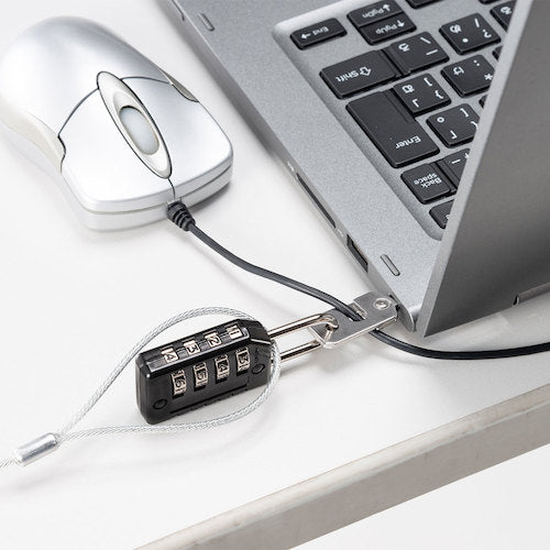 ＳＡＮＷＡ　ＮｏｂｌｅＷｅｄｇｅスロット対応セキュリティワイヤー・ダイヤル錠　SL-82　1 個