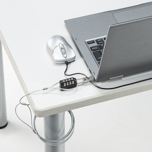 ＳＡＮＷＡ　ＮｏｂｌｅＷｅｄｇｅスロット対応セキュリティワイヤー・ダイヤル錠　SL-82　1 個