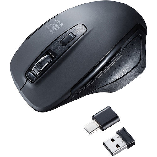 SANWA Silent Wireless Blue LED Mouse MA-WBLC169BK 1 piece