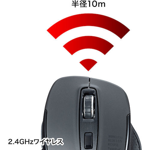 SANWA Silent Wireless Blue LED Mouse MA-WBLC169BK 1 piece