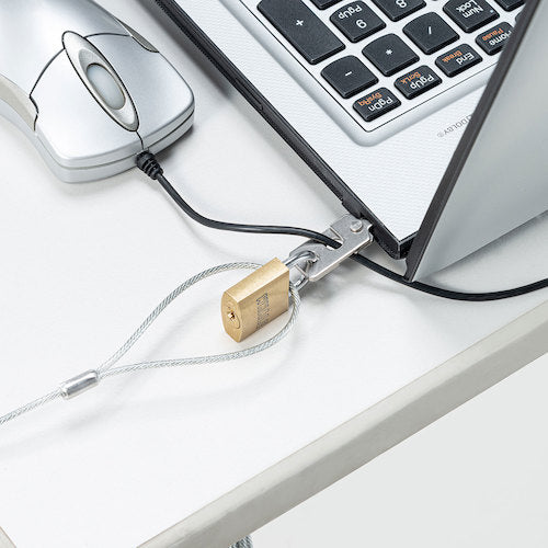 ＳＡＮＷＡ　ｎａｎｏＳａｖｅｒスロット対応セキュリティワイヤー・南京錠　SL-83　1 個
