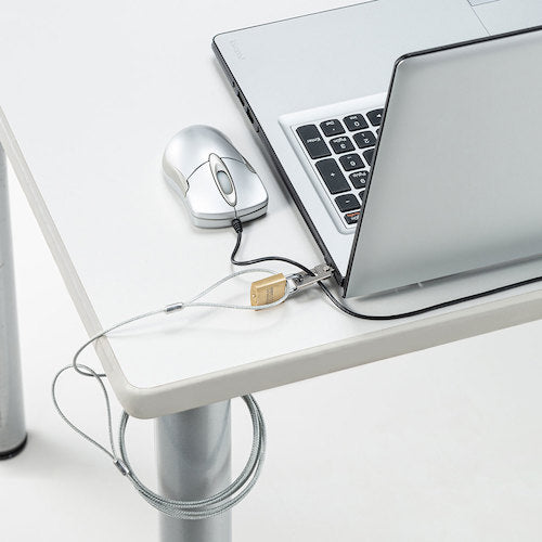 ＳＡＮＷＡ　ｎａｎｏＳａｖｅｒスロット対応セキュリティワイヤー・南京錠　SL-83　1 個