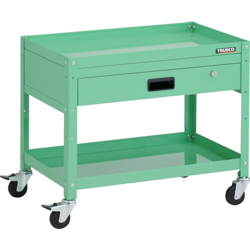 TRUSCCO 툴 왜건 래빗 왜건 700X450XH600 2단 1단 인출부 고무 바퀴 영 그린 RBW-672V YG 1대