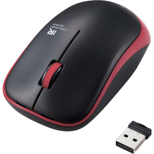 ELECOM IR Mouse ENELO Series Wireless 3 Buttons Power Saving Quiet Buttons Antibacterial Red M-IR07DRSKRD 1 pc