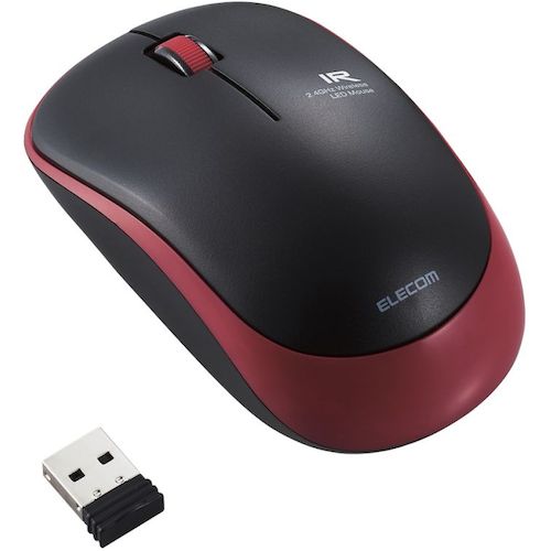 ELECOM IR Mouse ENELO Series Wireless 3 Buttons Power Saving Quiet Buttons Antibacterial Red M-IR07DRSKRD 1 pc