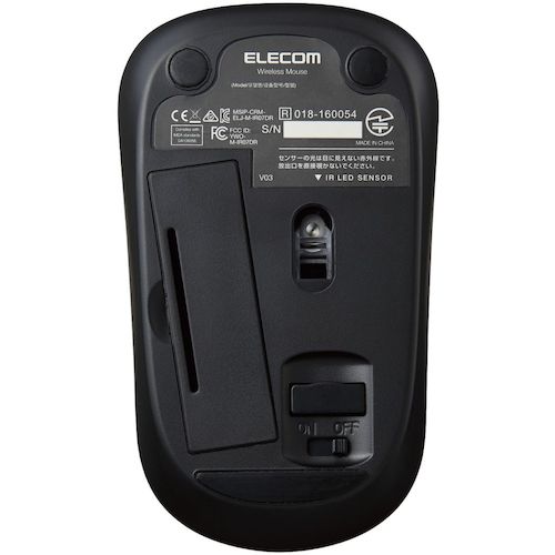 ELECOM IR Mouse ENELO Series Wireless 3 Buttons Power Saving Quiet Buttons Antibacterial Red M-IR07DRSKRD 1 pc