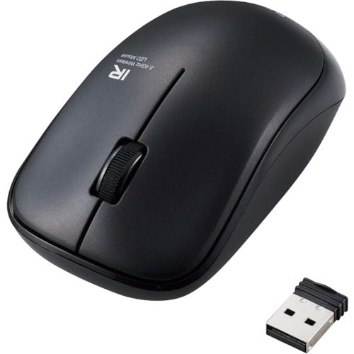 ELECOM IR Mouse ENELO Series Wireless 3 Buttons Power Saving Quiet Buttons Antibacterial Black M-IR07DRSKBK 1 pc