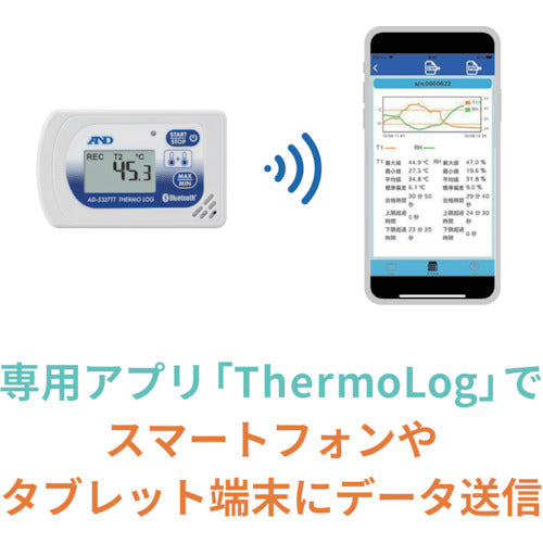 Ａ＆Ｄ　ＢＬＥ温度２ｃｈデータロガー　さ〜もろぐ　ＡＤ−５３２７ＴＴ　AD-5327TT　1 台