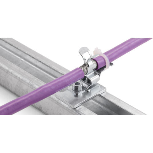 HEBOTEC EMC Countermeasures Shield Clamp Strain Relief Shield Diameter 3-12mm For C-Rail 30mm Width Mounting 10 Pieces 1037-011 1 Bag