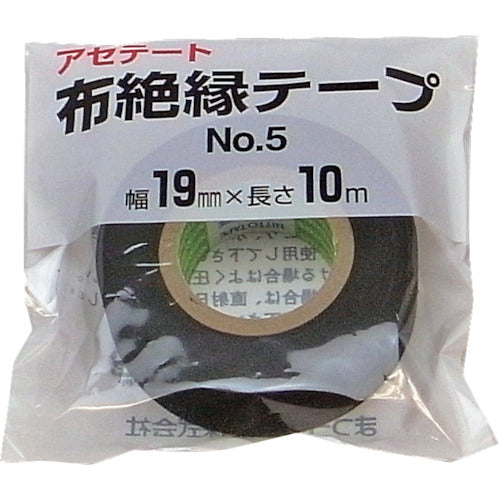 まつうら　アセテート布絶縁テープ＃５　１９ｍｍ×１０ｍ　黒　MT #5-1910BK　1 巻