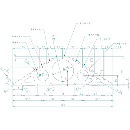 ＴＲＵＳＣＯ　コードプロテクター（ケーブルプロテクター）　φ４０Ｘ５ｍ　CA405M　1 本