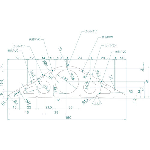 ＴＲＵＳＣＯ　コードプロテクター（ケーブルプロテクター）　φ３０Ｘ５ｍ　CA305M　1 本