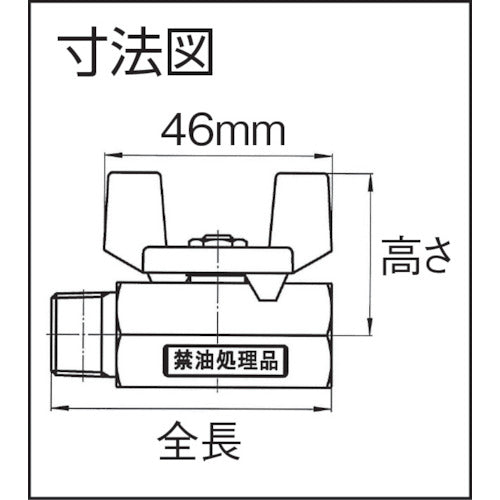 ＨＡＭＡＩ　オス×メス接続　禁油処理ステンレス製ボールバルブ（０８Ａ〜１５Ａ）　BSS-684-08RC　1 個