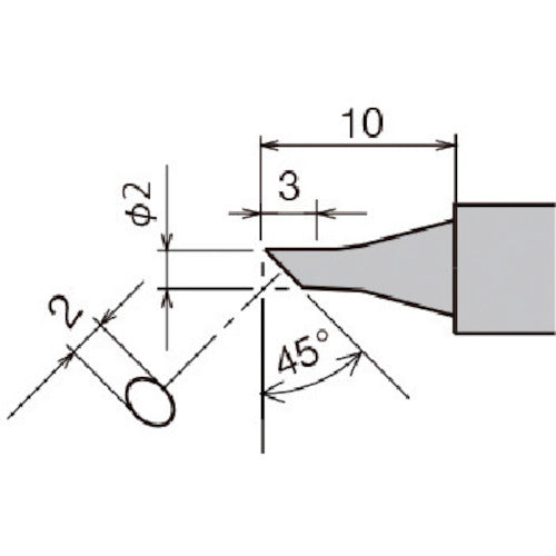 GUT Replacement Tip Short 2C Type Face Only PX-28RT-S2CF 1 Piece