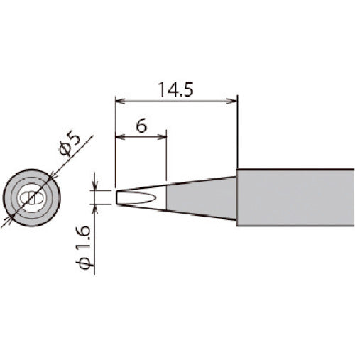 グット　交換こて先　Ｄ型　PX-28RT-1.6D　1 本