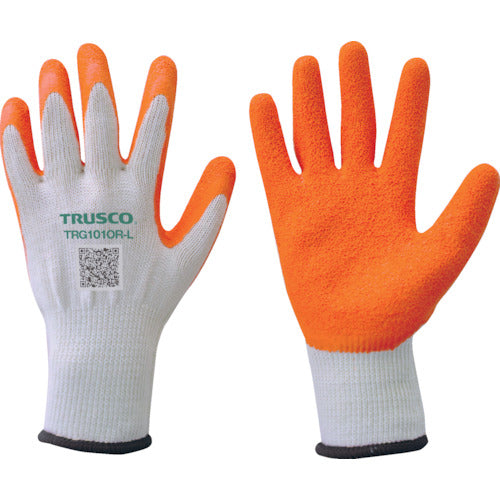 TRUSCO [Sold out and discontinued] Rubber unlined gloves, orange, 1 pair, 10 gauge, L, TRG101OR-L, 1 pair