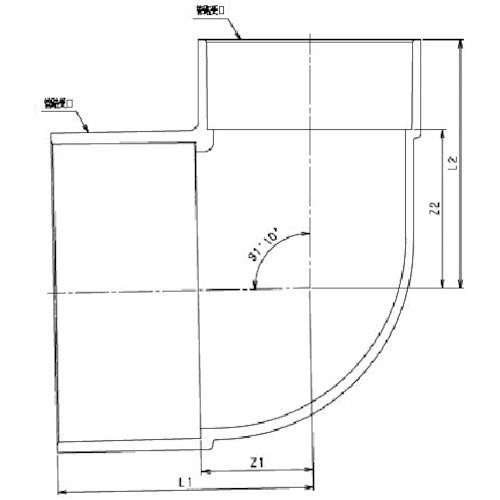 Ｍａｅｚａｗａ　ＶＵ異径エルボ　ＶＵＬ７５Ｘ５０ＪＣ　VUL75X50JC　1 個