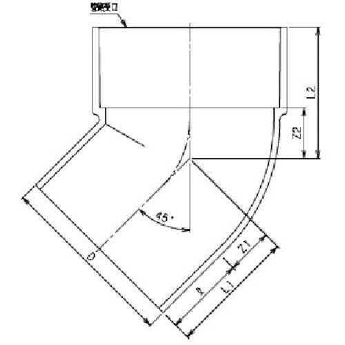 Ｍａｅｚａｗａ　４５度片受エルボ　４５ＫＬ４０ＪＣ　45KL40JC　1 個