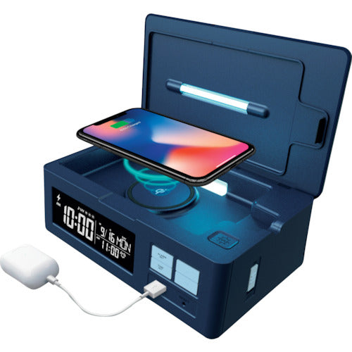 ADESSO Clock (Digital Display) Foch with Alarm and Snooze Function UV Sterilization Completion Alarm 215 x 133 x 84 mm PS-01 1 pc