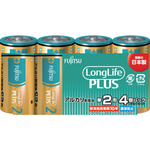 FDK Alkaline Batteries AA Long Life Plus 4-Pack LR14LP(4S) 1 PK