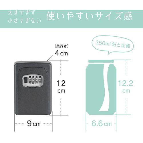 カール　キーボックス（壁取り付けタイプ）　ブラック　CKB-S02-K　1 個