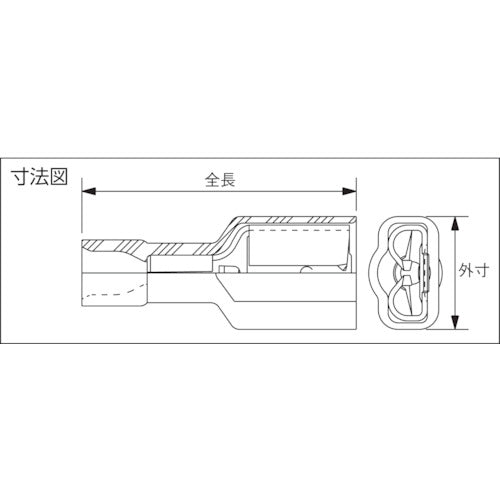 ストロングホールド　ナイロン完全絶縁被覆付圧着端子　メス型　電線サイズ：ＡＷＧ２２〜１８／０．３〜０．７５ｓｑ　１８８タブ用　２５個入り　ＥＤＮＦ１８−１８８ＦＩＢ−Ｑ　EDNF18-188FIB-Q　1 袋