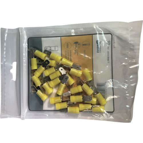 스트롱 홀드 비닐 절연 피복 부착 압착 단자 수형 전선 사이즈：AWG12∼10/3.5∼5.5sq 250 탭용 25개들이 EDV10-250M-Q EDV10-250M-Q 1봉