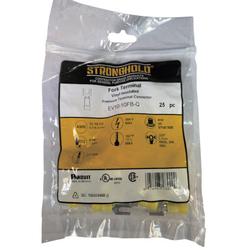 스트롱 홀드 비닐 절연 피복 부착 압착 단자(선개형) 전선 사이즈: AWG12~10/3.5~5.5sq 설치 나사: M5 25개들이 EV10-10FB-Q EV10-10FB-Q 1봉투