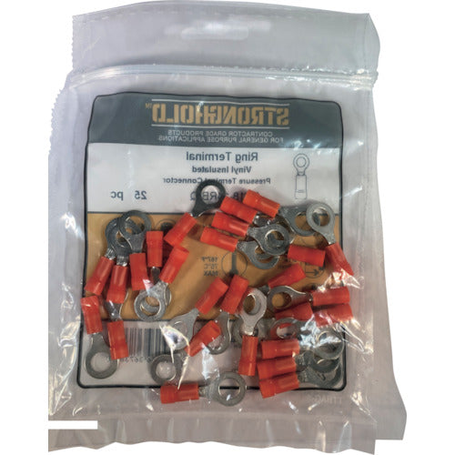 스트롱 홀드 비닐 절연 피복 부착 압착 단자(원형) 전선 사이즈: AWG22~18/0.3~0.75sq 설치 나사: M6 25개들이 EV18-14RB-Q EV18-14RB-Q 1봉투