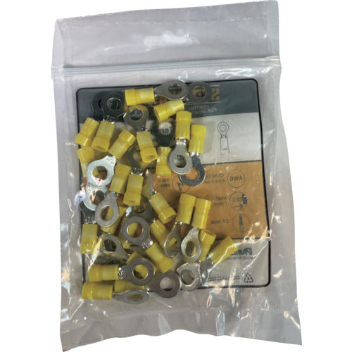 스트롱 홀드 비닐 절연 피복 부착 압착 단자(원형) 전선 사이즈: AWG12~10/3.5~5.5sq 설치 나사: M6 25개들이 EV10-14RB-Q EV10-14RB-Q 1봉투