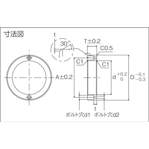 ＴＲＵＳＣＯ　ロケートリング（ボルタタイプ用、２穴）　TLLRBS60-15　1 個