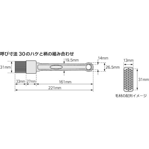 ＡＲＡＭ　ＭＰＦ　シリコーンハケ　ＭＰＦ−ＳＢＲ３０−ＢＬ（ハケ部のみ）（０６５８−０１）　0658-01MPF-SBR30-BL　1 個