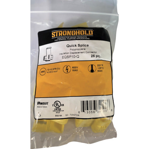 스트롱 홀드 Quick Splice 일렉트로 탭 전선 사이즈：AWG12~10 25개들이 EQSP10-Q EQSP10-Q 1봉