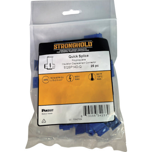 스트롱 홀드 Quick Splice 일렉트로 탭 전선 사이즈：AWG18~14 25개들이 EQSP14D-Q EQSP14D-Q 1봉