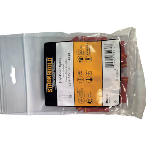 스트롱 홀드 Step Down 비닐 절연 피복 부착 압착 슬리브(대칭용) 전선 사이즈：AWG8/AWG12~10 25개들이 ESV8-ESV10-Q ESV8-ESV10-Q 1봉투