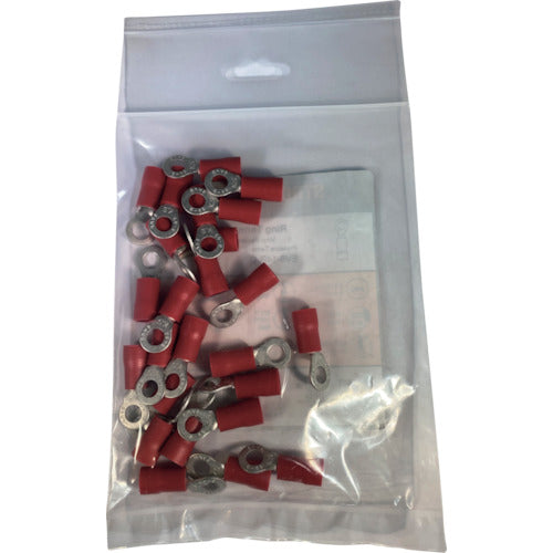 ストロングホールド　ビニール絶縁被覆付圧着端子（丸形）　電線サイズ：ＡＷＧ８／８ｓｑ　取付ネジ：Ｍ６　２５個入り　ＥＶ８−１４Ｒ−Ｑ　EV8-14R-Q　1 袋