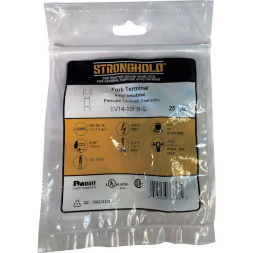 스트롱 홀드 비닐 절연 피복 부착 압착 단자(선개형) 전선 사이즈: AWG16~14/1.25~2sq 설치 나사: M5 25개들이 EV14-10FB-Q EV14-10FB-Q 1봉투