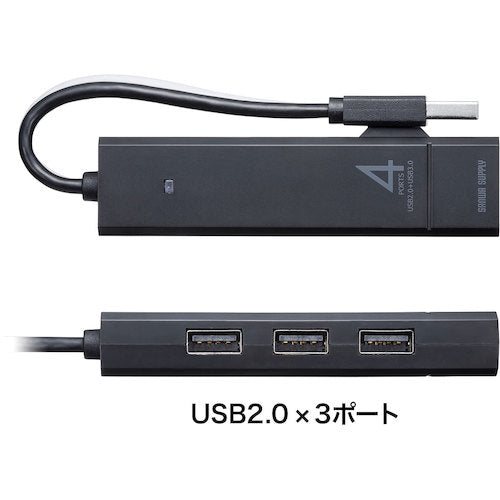 SANWA USB3.1 Gen1+USB2.0 콤보 허브 USB-3H421BK 1대