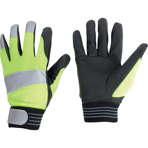 ミドリ安全　合成皮革手袋　反射材付き高視認タイプ　ＰＵウイングローブＨ　Ｓサイズ　１双　PU-WINGLOVE-H-S　1 双