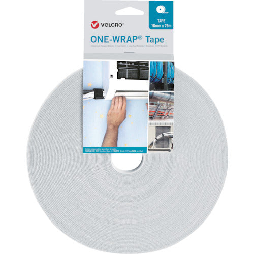 ヴェルクロ　ヴェルクロ［［Ｒ上］］　ＯＮＥ−ＷＲＡＰ［［Ｒ上］］　テープ　幅２５ｍｍ×長さ２５ｍ　白　VEL-OW64152　1 巻
